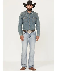 Rock & Roll Denim Men's Boot Barn Exclusive Light Wash Pistol Bootcut Stretch Jeans