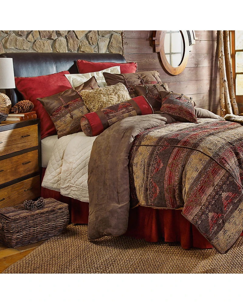 HiEnd Accents n Luxury Chenille Suede Sierra Queen Comforter Set - 7 Piece