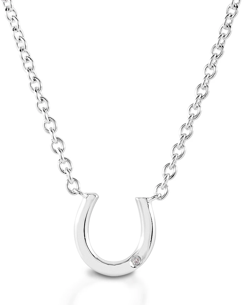Kelly Herd Women's Single Stone Horseshoe Necklace