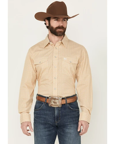Panhandle Select Men's Geo Print Long Sleeve Snap Western Shirt