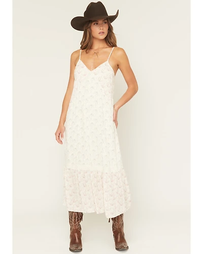 Lovestitch Women's Sleeveless Floral Midi Dress