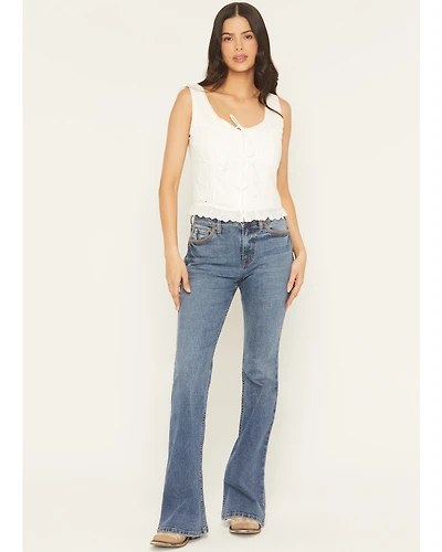Shyanne Women's Luna High Rise Flare Stretch Denim Jeans