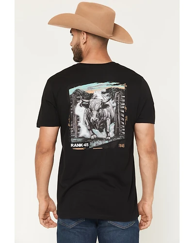 RANK 45® Men's Bull Stampede Short Sleeve Graphic T-Shirt