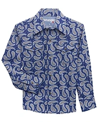 Wrangler 20X Boys' Paisley Print Long Sleeve Snap Stretch Western Shirt