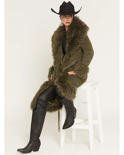 Azalea Wang Women's Gilda Faux Suede Coat