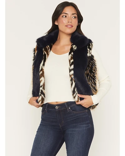 Azalea Wang Women's Boot Barn Exclusive Faux Fur Striped Vest