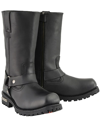 Milwaukee Leather Men's 11" Classic Harness Boots - Square Toe Wide