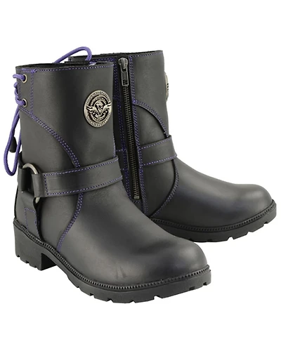 Milwaukee Leather Women's Harness Zip-Up Motorcycle Boots