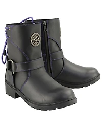 Milwaukee Leather Women's Harness Zip-Up Motorcycle Boots