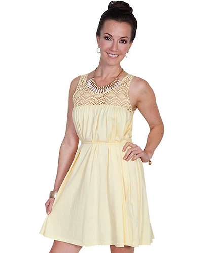 Scully Cantina Collection Scoop Neck Lace Sleeveless Dress