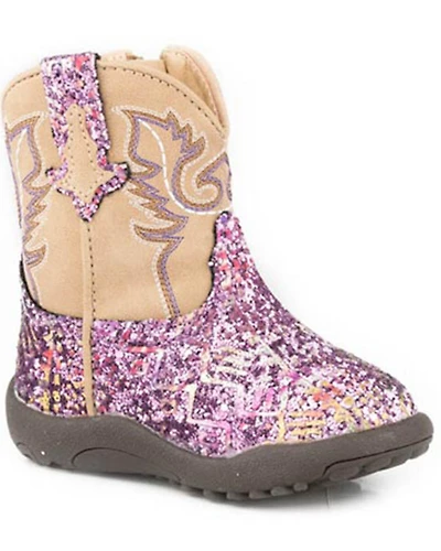 Roper Infant Girls' Cowbabies Glitter Western Boots - Square Toe