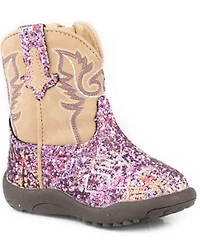 Roper Infant Girls' Cowbabies Glitter Western Boots - Square Toe