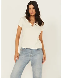 Shyanne Women's Studded Rib Knit V-Neck Top