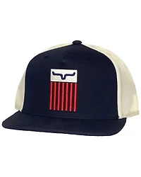 Kimes Ranch Men's Navy Cody 3D Embroidered Flag Logo Mesh-Back Trucker Cap