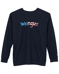 Wrangler Men's FR American Flag Logo Long Sleeve Graphic T-Shirt - Big
