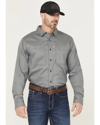 Hawx Men's FR Herringbone Long Sleeve Button-Down Work Shirt