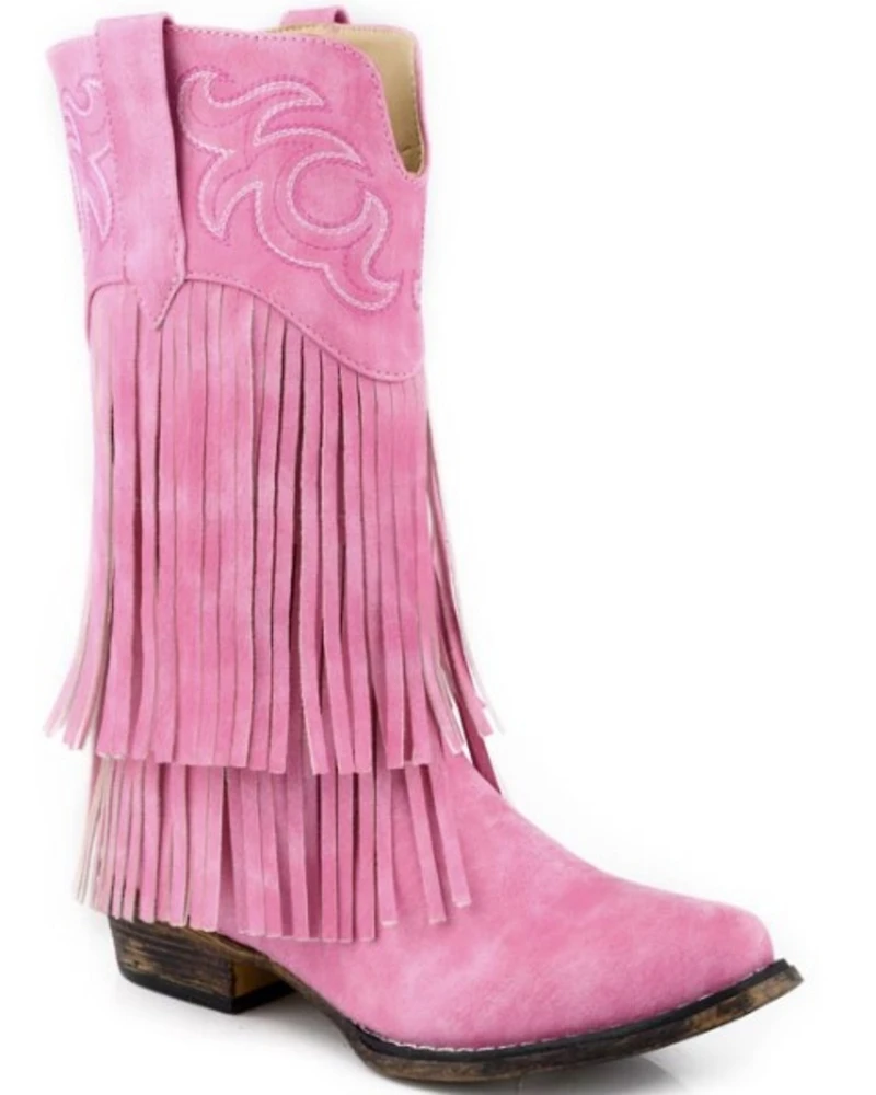 Roper Little Girls' Rickrack Fringe Western Boots - Snip Toe