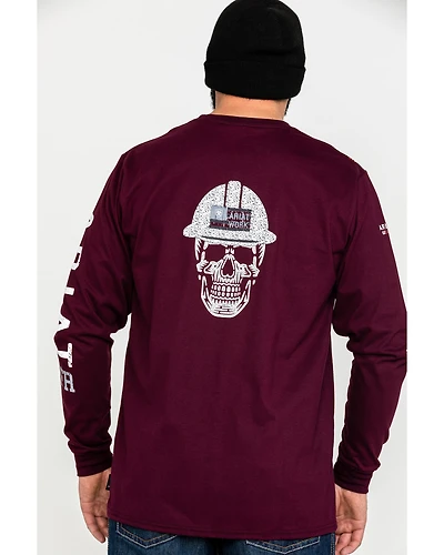 Ariat Men's FR Roughneck Skull Logo Crew Long Sleeve Work T-Shirt