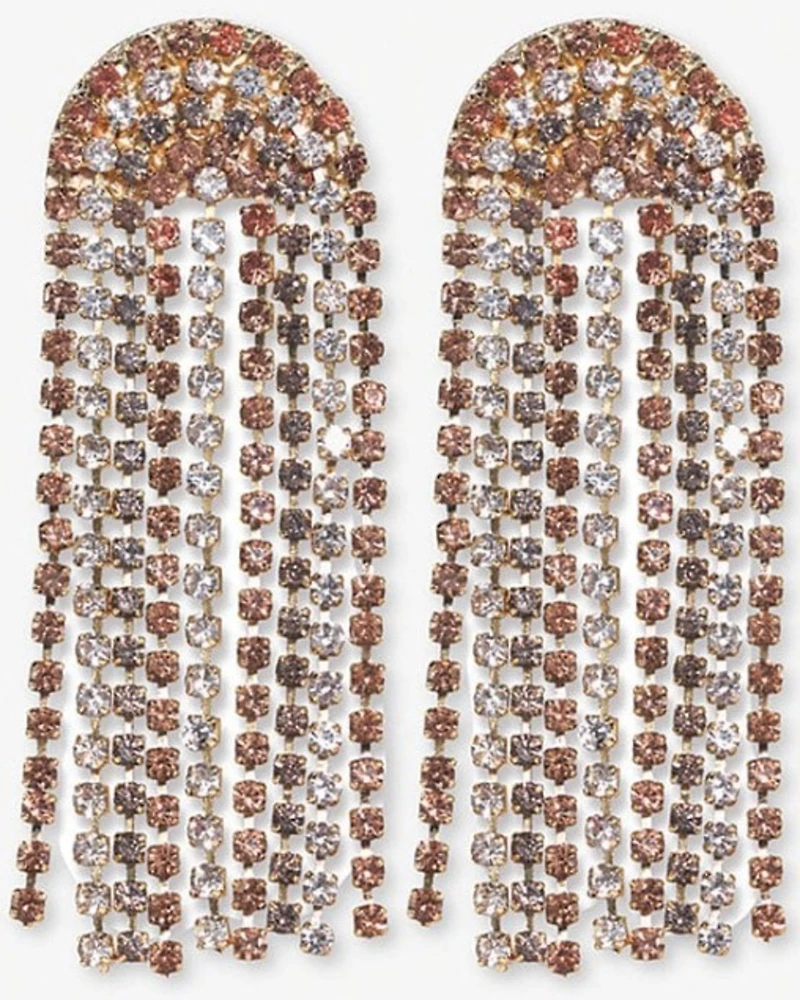 Ink + Alloy Women's Clara Waterfall Fringe Earrings