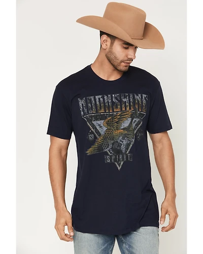 Moonshine Spirit Men's R and Eagle Short Sleeve Graphic T-Shirt