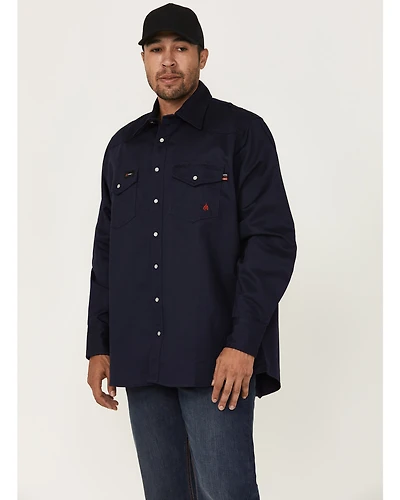 Forge Workwear Men's FR Solid Long Sleeve Snap Work Shirt