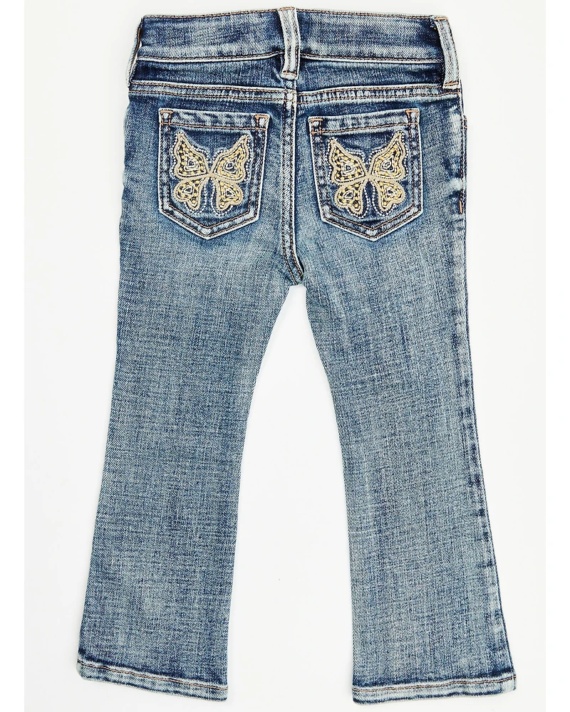 Shyanne Toddler Girls' Dawn Studded Back Bootcut Stretch Denim Jeans
