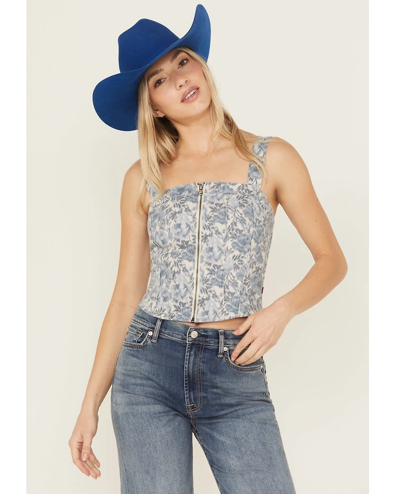 Levi's Women's Floral Print Denim Bustier