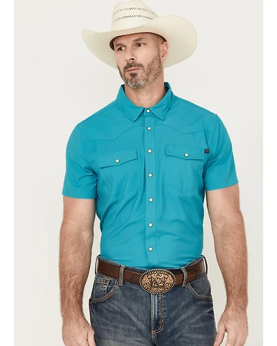 Rock & Roll Denim Men's Tek Solid Short Sleeve Snap Western Shirt