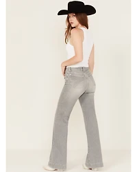 7 For All Mankind Women's Closing Act High Rise Flare Stretch Denim Jeans