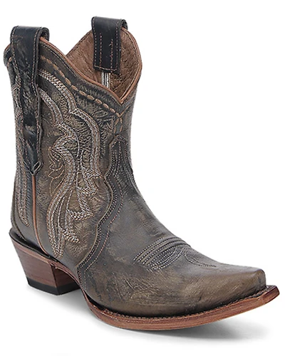 Circle G Women's Embroidered Western Booties - Snip Toe