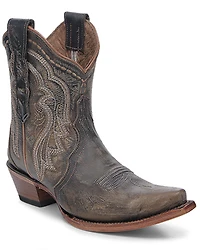 Circle G Women's Embroidered Western Booties - Snip Toe