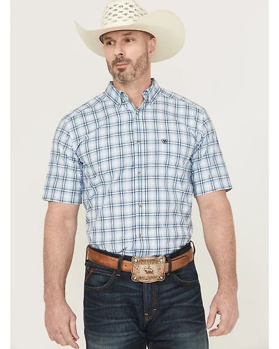 Ariat Men's Cal Pro Series Plaid Print Short Sleeve Button-Down Stretch Western Shirt