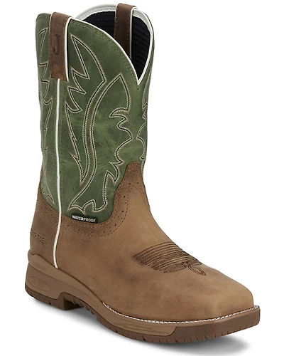 Justin Men's 11" Nitread Waterproof Work Boots  - Nano Composite Toe