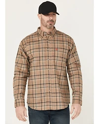 Ariat Men's FR Dean Plaid Print Long Sleeve Button-Down Work Shirt