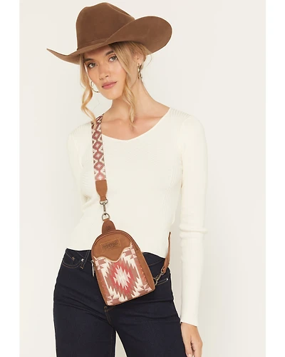 Wrangler x Boot Barn Women's Southwestern Print Sling Crossbody Bag