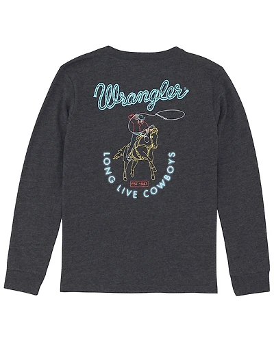 Wrangler Boys' Long Live Cowboys Sleeve Graphic T-Shirt