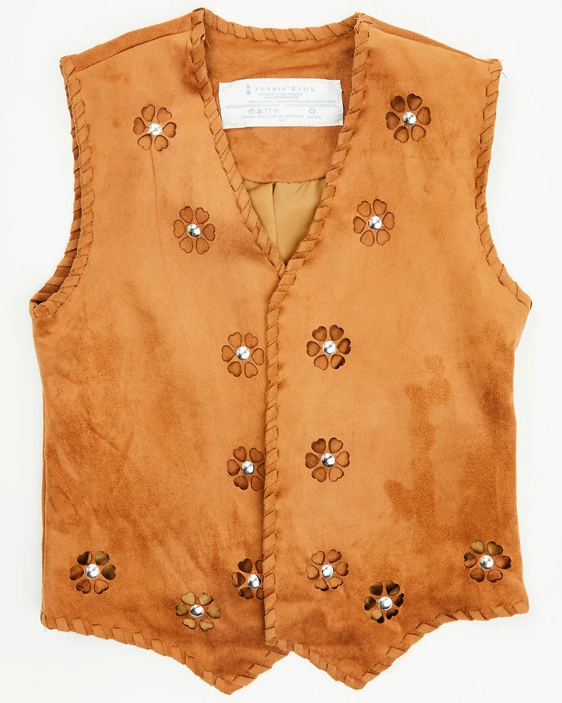 Fornia Toddler Girls' Studded Floral Vest