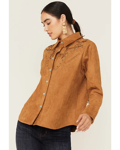 Blue B Women's Embellished Long Sleeve Snap Western Shirt