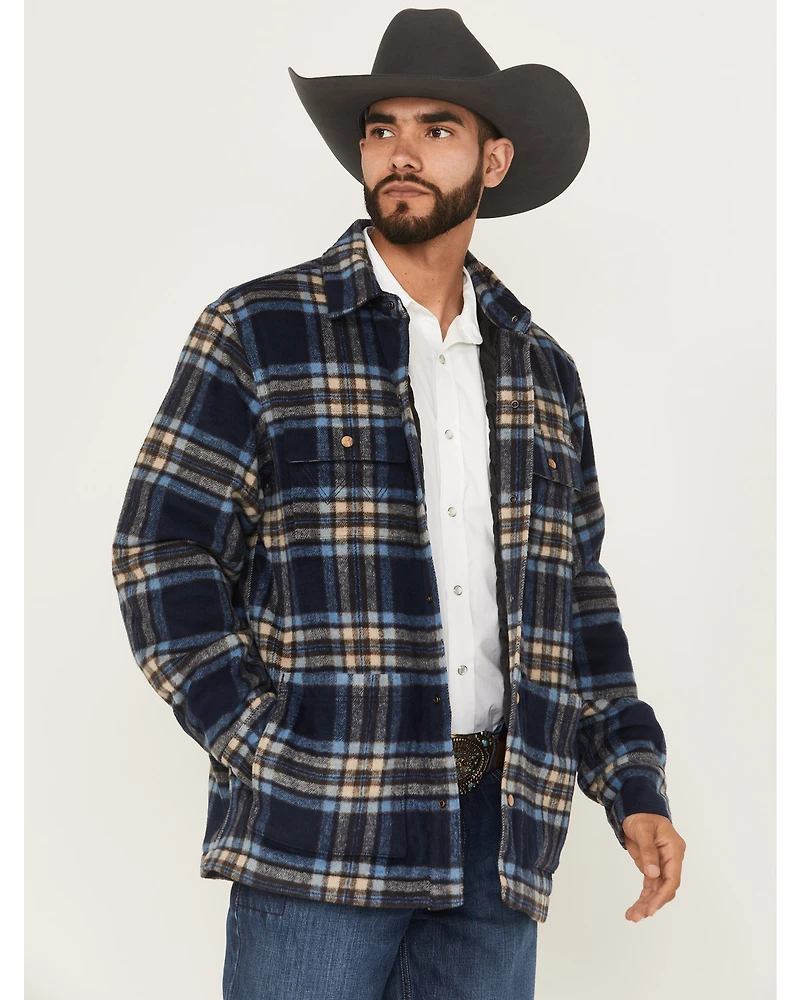 Wrangler Men's Plaid Print Quilt Lined Snap Shirt Jacket