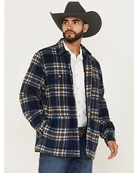 Wrangler Men's Plaid Print Quilt Lined Snap Shirt Jacket