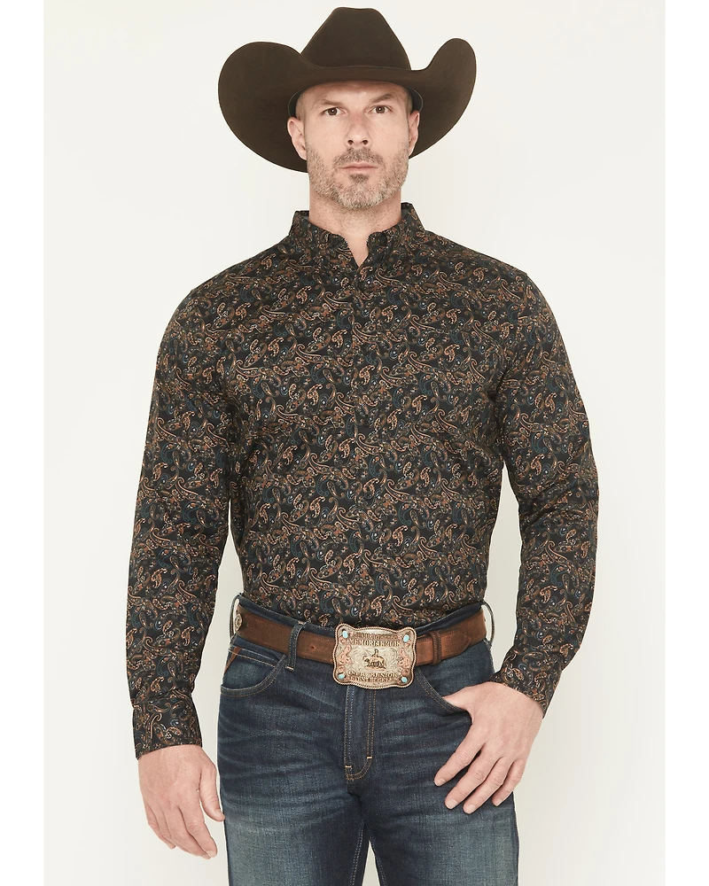 Cody James Men's Cumberland Paisley Print Long Sleeve Button-Down Stretch Western Shirt