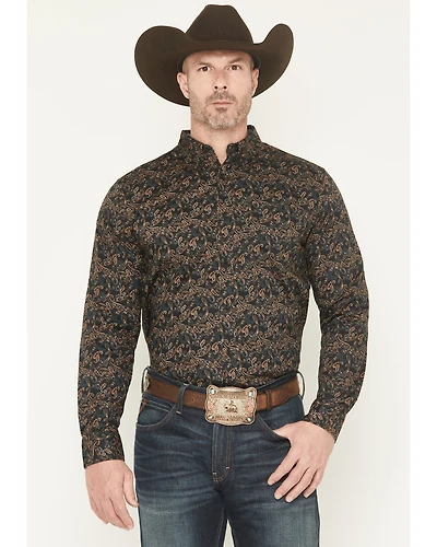 Cody James Men's Cumberland Paisley Print Long Sleeve Button-Down Stretch Western Shirt
