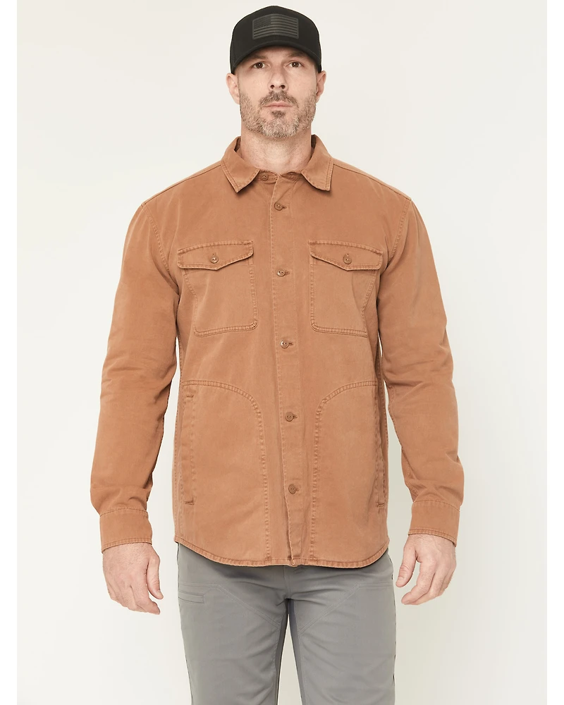 Hawx Men's Sal Twill Solid Button-Down Work Shirt Jacket