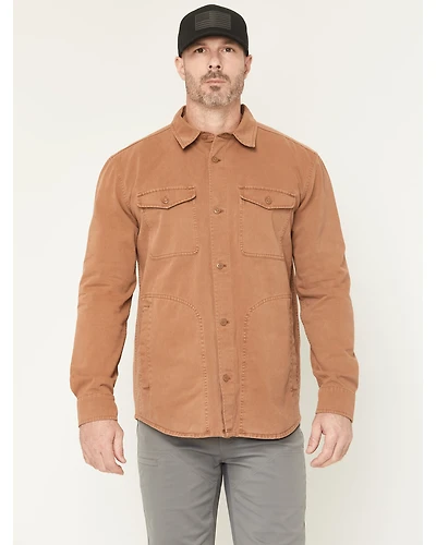 Hawx Men's Sal Twill Solid Button-Down Work Shirt Jacket