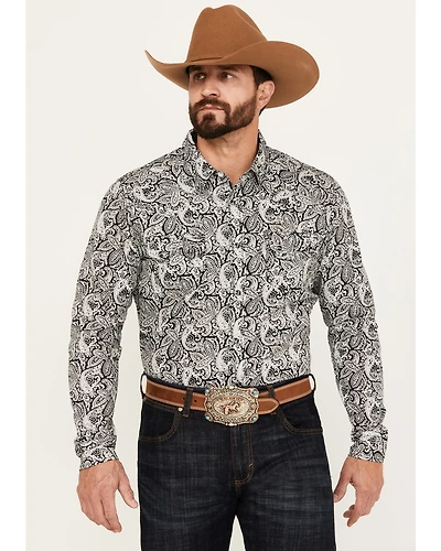 Cody James Men's Mamba Paisley Print Long Sleeve Western Snap Shirt - Big