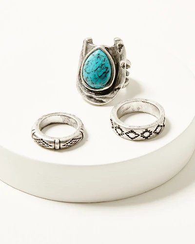 Idyllwind Women's Harper Horseshoe Statement Ring Set - 3 Piece