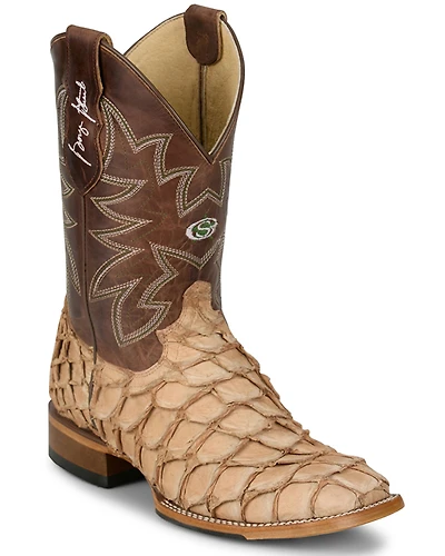 Justin Men's Ocean View Exotic Caiman Western Boots