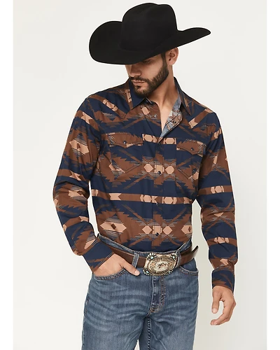 Cody James Men's Red River Range Southwestern Print Long Sleeve Snap Western Shirt