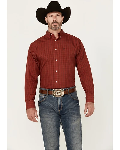 Ariat Men's Ian Plaid Print Long Sleeve Button-Down Western Shirt