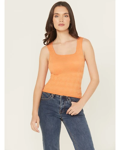 Rock & Roll Denim Women's Floral Jacquard Tank Top